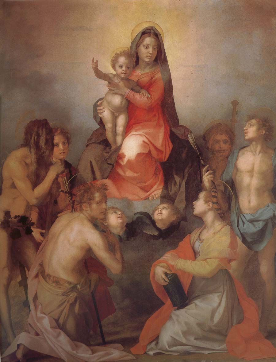 Virgin Mary and her son with Christ